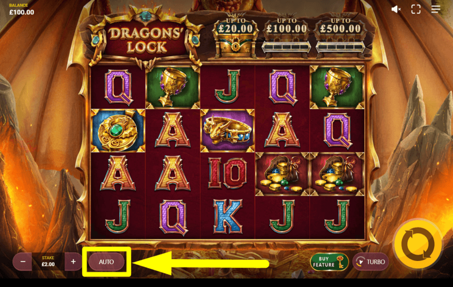 Dragons Lock SPIN AUTOMATICALLY.