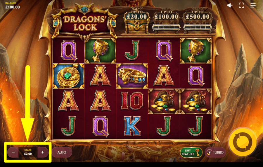 Dragons Lock SET THE WAGER.