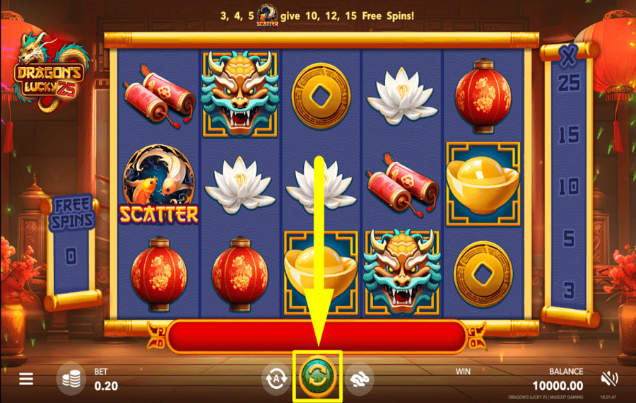 Dragons Lucky 25 START THE GAME.