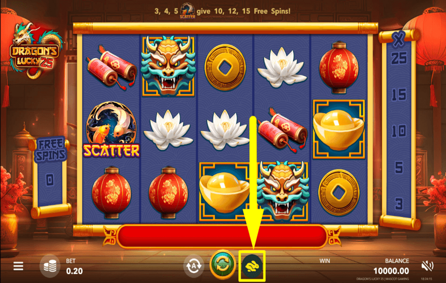 Dragons Lucky 25 SPEED UP THE GAME.