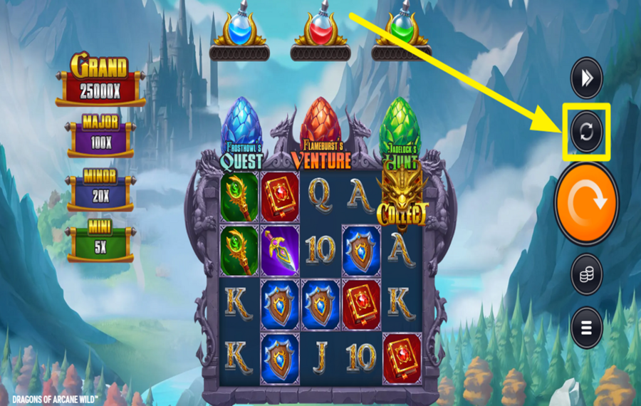 Dragons of Arcane Wild CHOOSE AUTOMATIC SPINS.