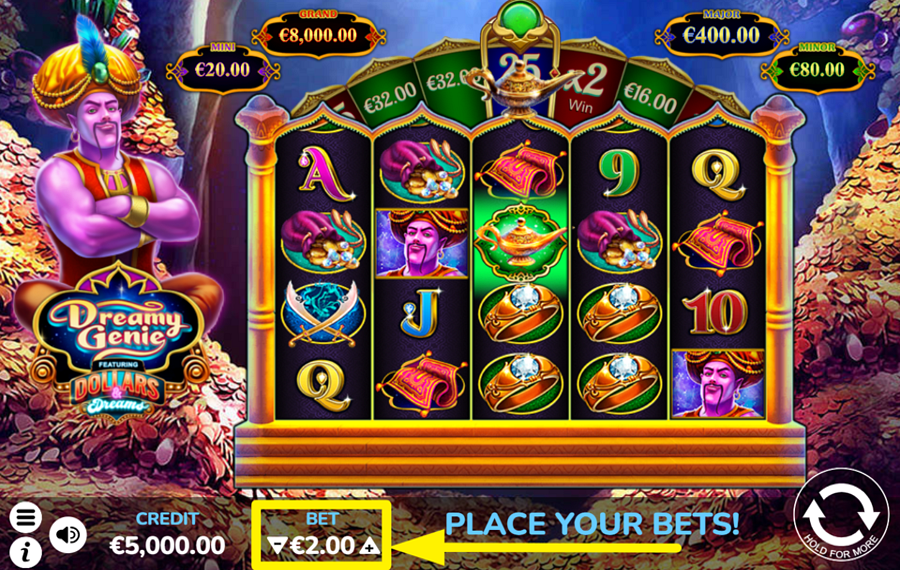 Dreamy Genie Dollars and Dreams CHOISISSEZ VOTRE MISE.