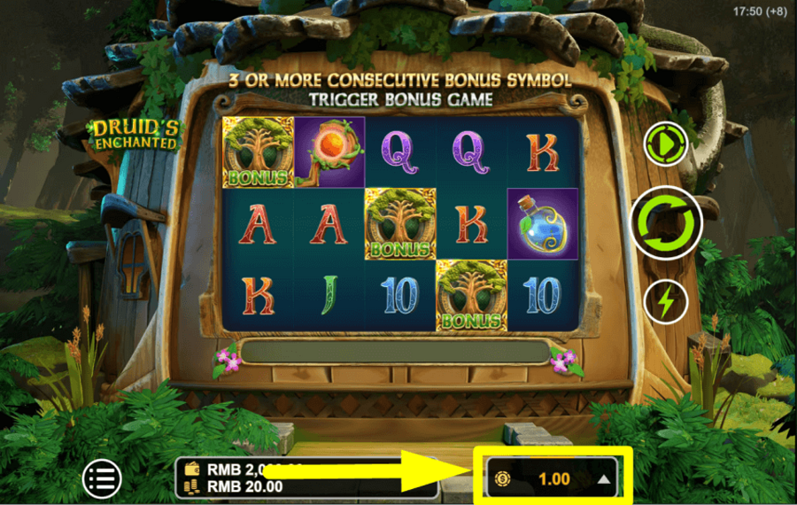 Druids Enchanted SÉLECTIONNEZ LA MISE TOTALE.