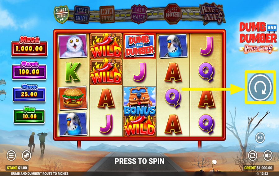Dumb and Dumber Route to Riches SPIN FOR SUCCESS!