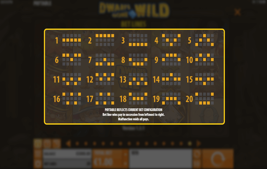 Dwarfs Gone Wild Wählen Sie die Anzahl der Gewinnlinien