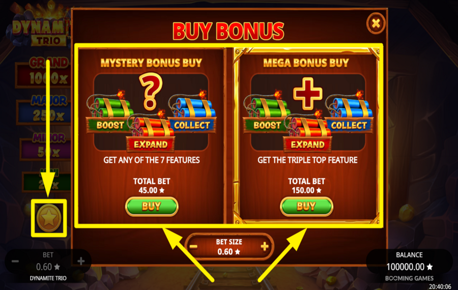 Dynamite Trio GRAB THE BONUS SPINS.