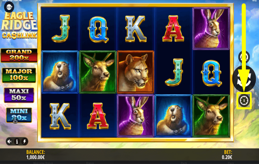 Eagle Ridge ВЫБЕРИТЕ СУММУ СТАВКИ.