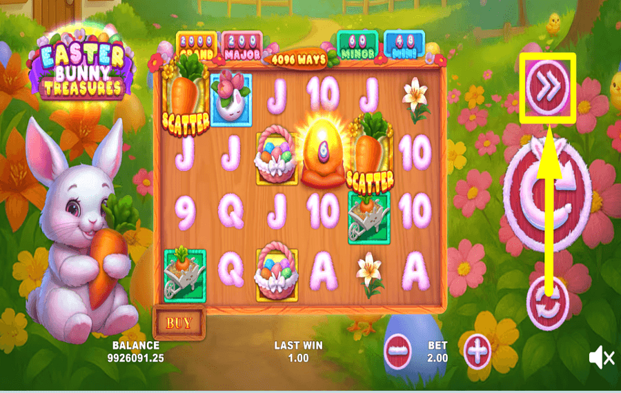 Easter Bunny Treasures SPEED UP THE GAME.