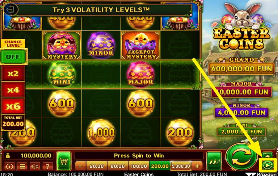Easter Coins FAITES TOURNER LES BOBINES AUTOMATIQUEMENT.