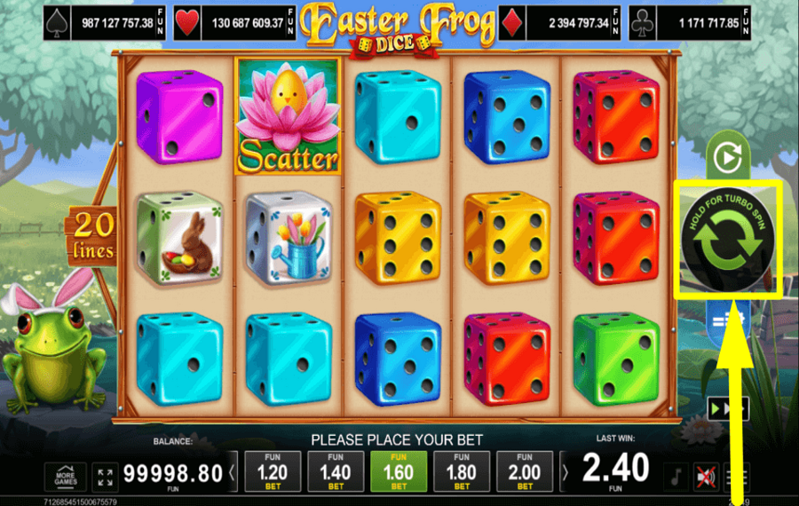 Easter Frog Dice PUNTA ALLE RICOMPENSE.