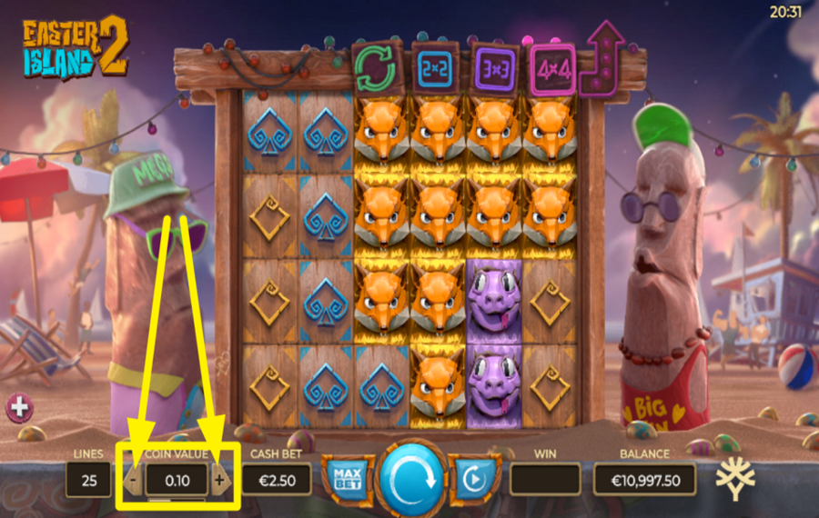 Easter Island 2 DETERMINE YOUR BET.