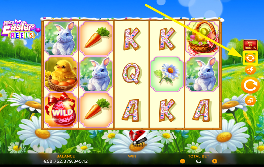 Easter Reels ЗАПУСТИТЬ АВТОМАТИЧЕСКОЕ ВРАЩЕНИЕ.