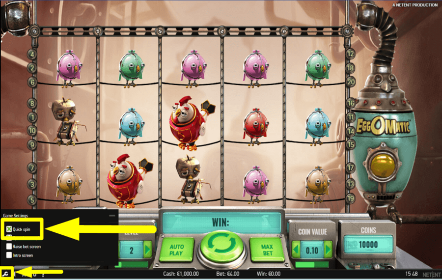 EggOmatic CHANGE SPIN SPEED.