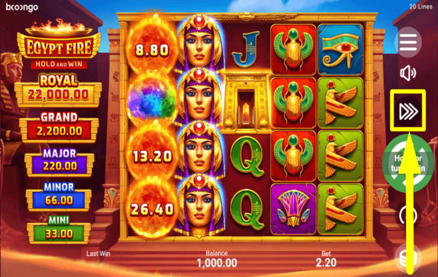 Egypt Fire DISFRUTA DE GIROS RÁPIDOS.
