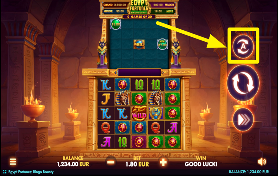 Egypt Fortunes Bingo Bounty UTILIZZARE LA CENTRIFUGA AUTOMATICA.