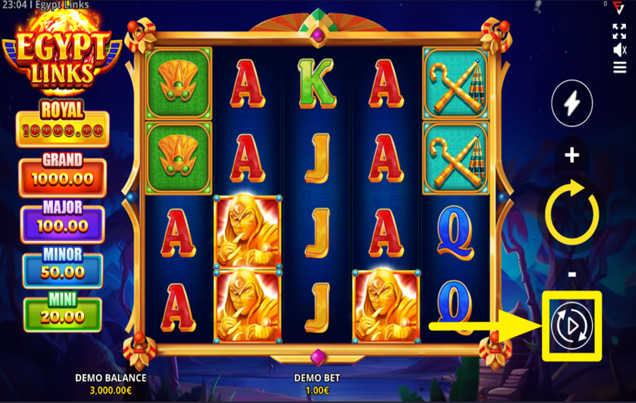 Egypt Links Running Wins USE AUTOMATED SPINS.