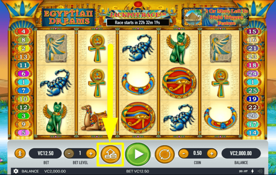 Egyptian Dreams PLAY THE “MAX BET”.