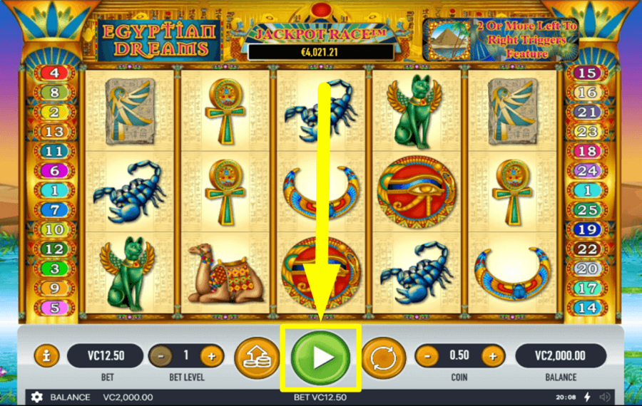 Egyptian Dreams HIT “PLAY” TO SPIN.