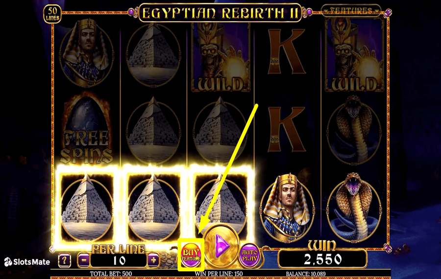 Egyptian Rebirth II En utilisant l’option facultative « Acheter une fonctionnalité ».