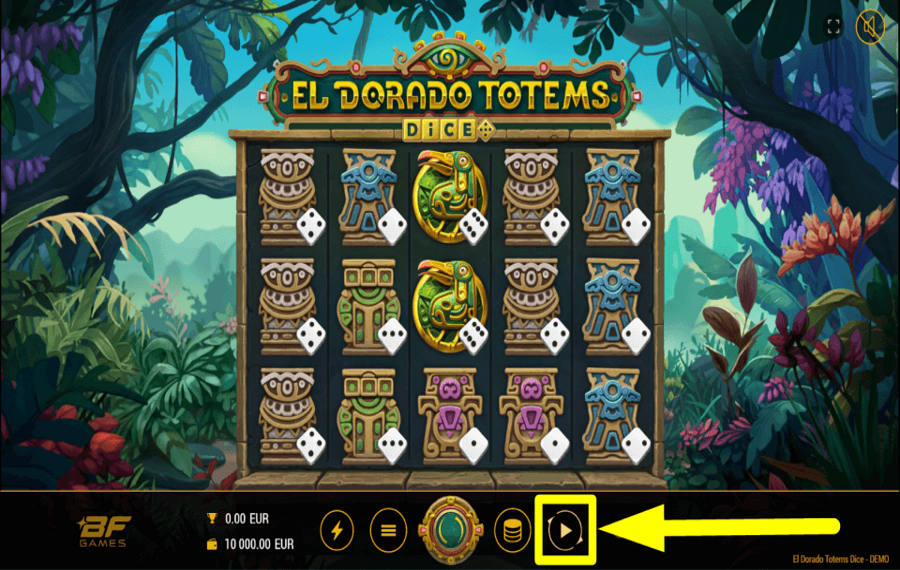 El Dorado Totems Dice ИСПОЛЬЗУЙТЕ АВТОВОСПРОИЗВЕДЕНИЕ.
