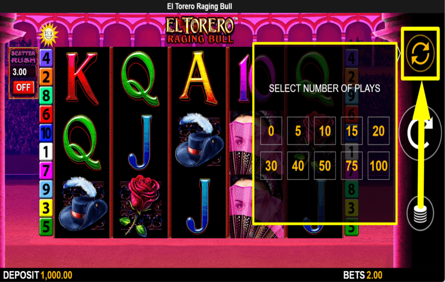 El Torero Raging Bull CONTINUE AUTOMATICALLY.