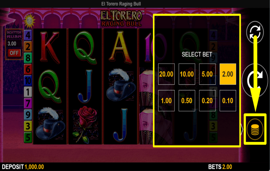 El Torero Raging Bull CHOOSE THE WAGER.