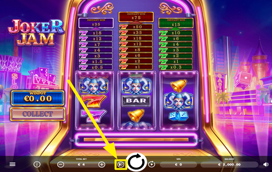 Ela Games Joker Jam ACCELERATE THE SPINS.