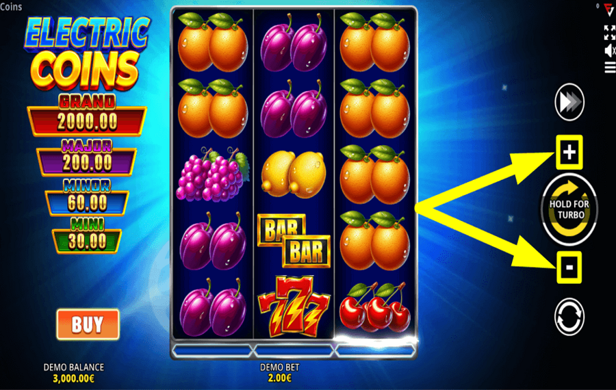 Electric Coins Ultimate Running Wins CHOOSE THE STAKE.