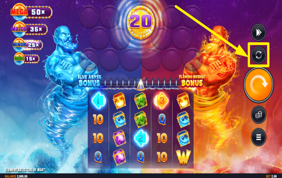 Elementastic Tug of War ВЫБЕРИТЕ АВТОМАТИЧЕСКИЕ ВРАЩЕНИЯ.