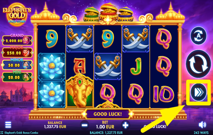 Elephants Gold Bonus Combo УСКОРИТЕ ВРАЩЕНИЯ.