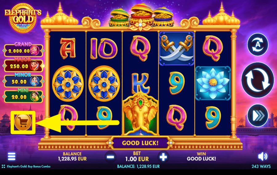 Elephants Gold Buy Bonus Combo BUY A BONUS PACKAGE.