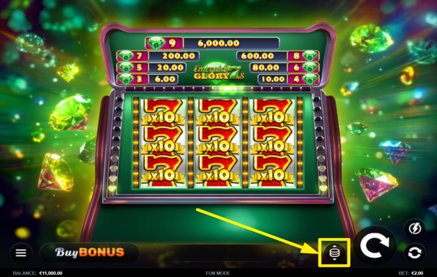 Emerald Glory 7s SPECIFY YOUR WAGER.