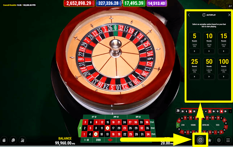 Emerald Roulette ВКЛЮЧИТЬ АВТОВОСПРОИЗВЕДЕНИЕ.