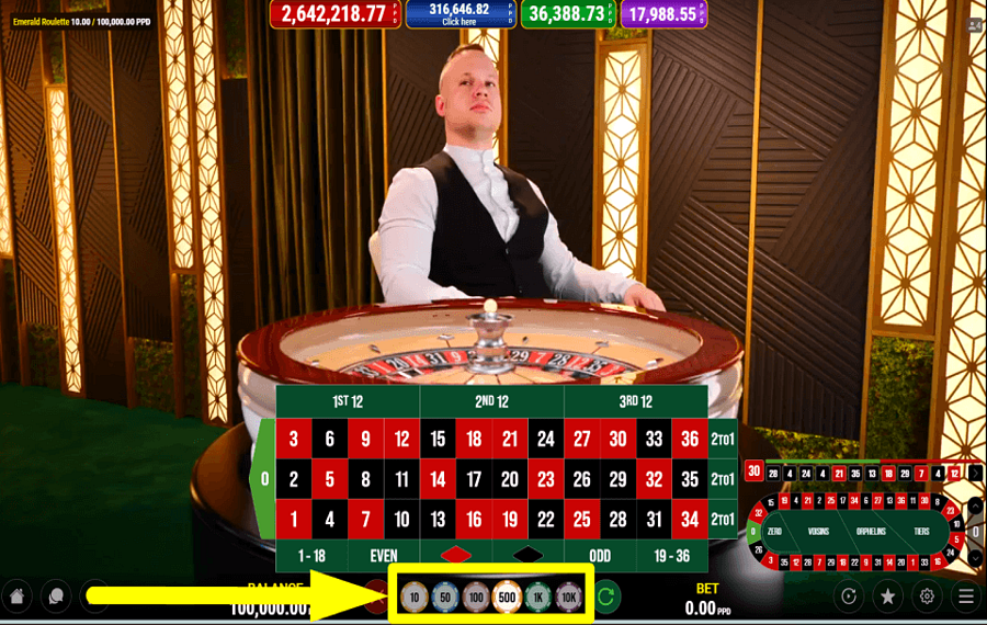 Emerald Roulette ОПРЕДЕЛИТЕ СТАВКУ.