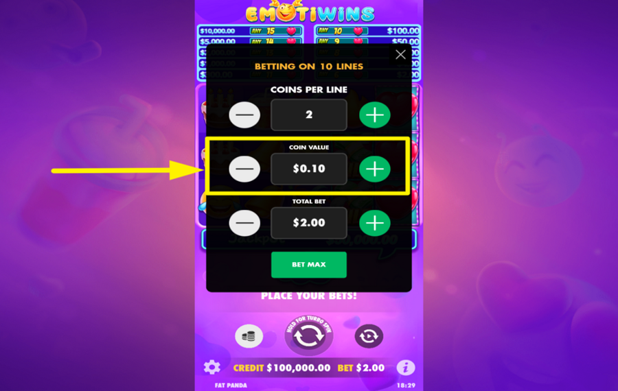 Emotiwins DECIDE ON THE COIN VALUE.