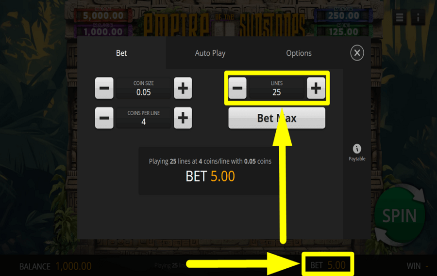 Empire of the Sun Stones ASSEGNARE LE LINEE DI PAGAMENTO.