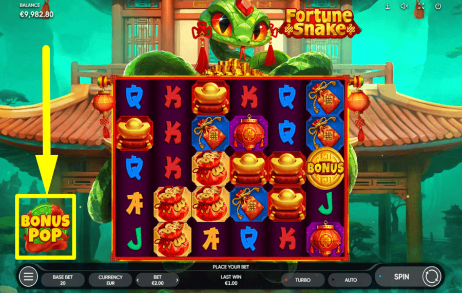 Endorphina Fortune Snake ACQUIRE THE BONUS.