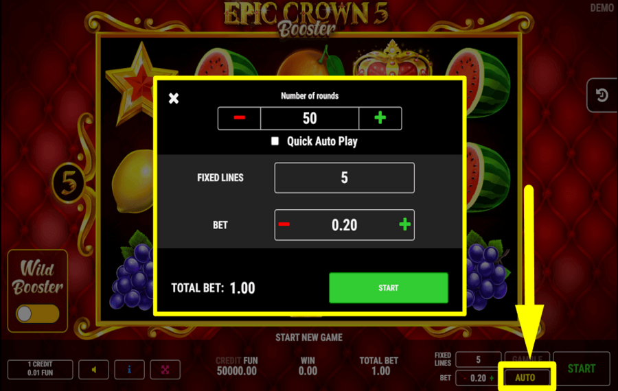 Epic Crown 5 Booster SPIN AUTOMATICALLY.