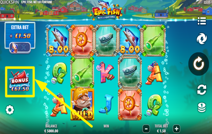 Epic Fish Net of Fortune DÉBLOQUEZ UN JEU BONUS.