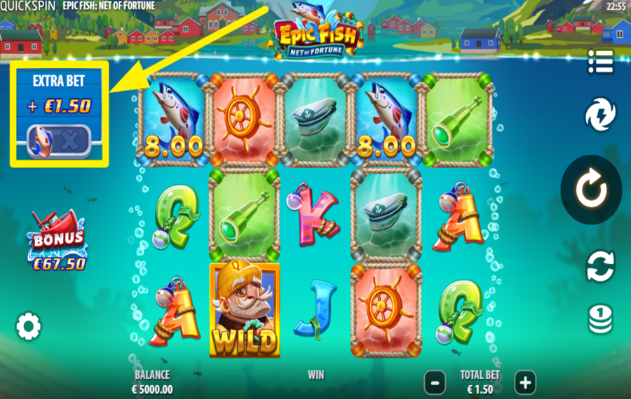 Epic Fish Net of Fortune ACTIVEZ LA MISE SUPPLÉMENTAIRE.