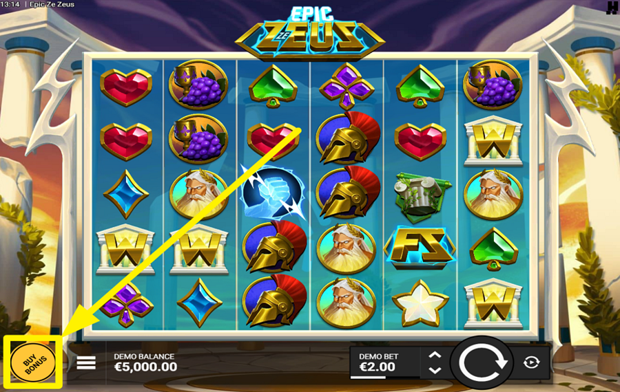 Epic Ze Zeus PROFITEZ DES FONCTIONNALITÉS BONUS.