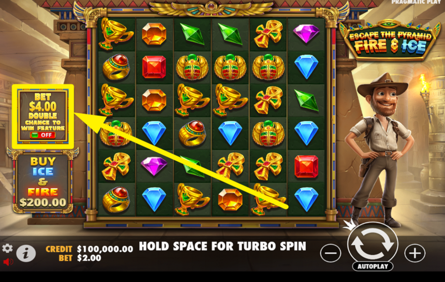 Escape the Pyramid Fire and Ice BOOST YOUR BET.