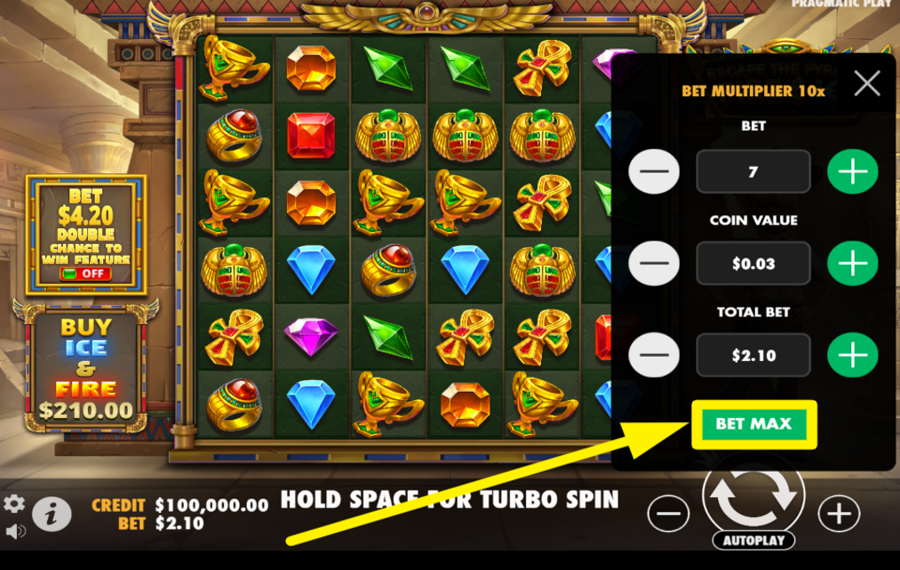 Escape the Pyramid Fire and Ice ESTABLISH THE HIGHEST STAKE AMOUNT.