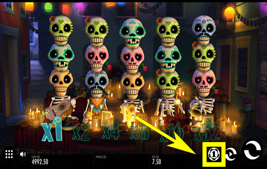 Esqueleto Explosivo Выберите сумму ставки.