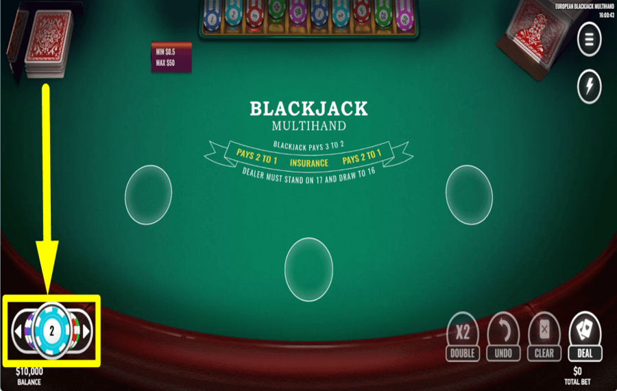 European Blackjack Multihand DÉCIDEZ LES ENJEUX.