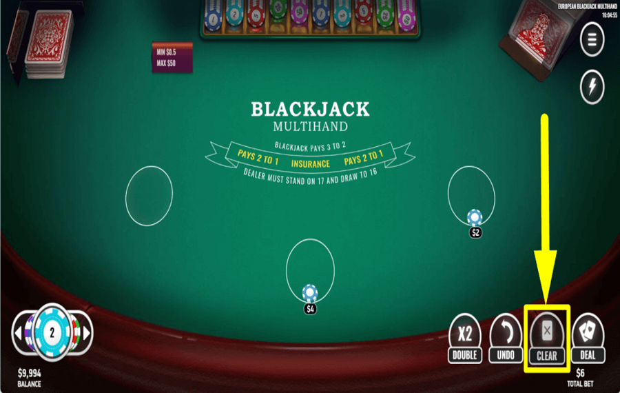 European Blackjack Multihand SUPPRIMER TOUS LES PARIS.