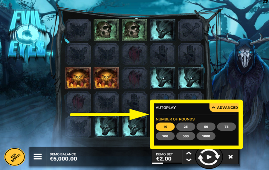 Evil Eyes ACTIVATE AUTOMATIC PLAY.