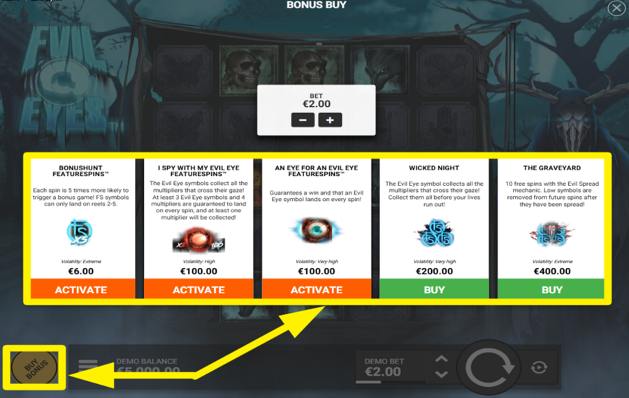 Evil Eyes PURCHASE BONUS FEATURES.