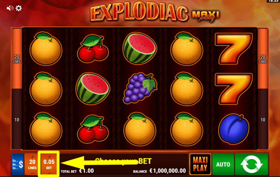 Explodiac ASIGNAR UN MONTO DE APUESTA.