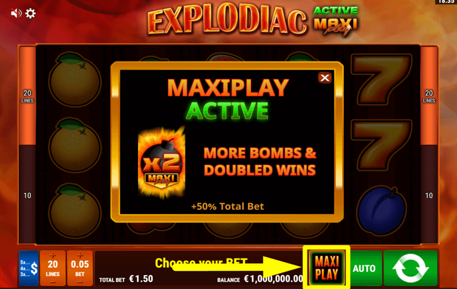Explodiac ACTIVAR MAXI PLAY.